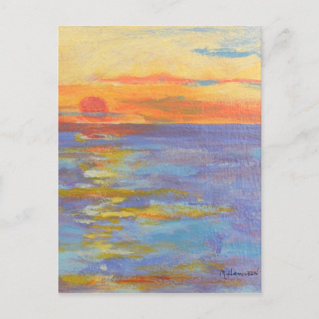 Atardecer en tarjetas de postales marítimas, Ocean (Anverso)