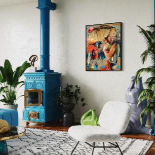 Atardecer en Zanzíbar, arte collage