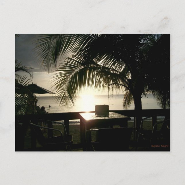 Atardecer jamaiquino en la postal Negril (Anverso)
