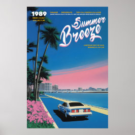 Atardecer Neon Miami Arte Impreso Verano Retro 80s