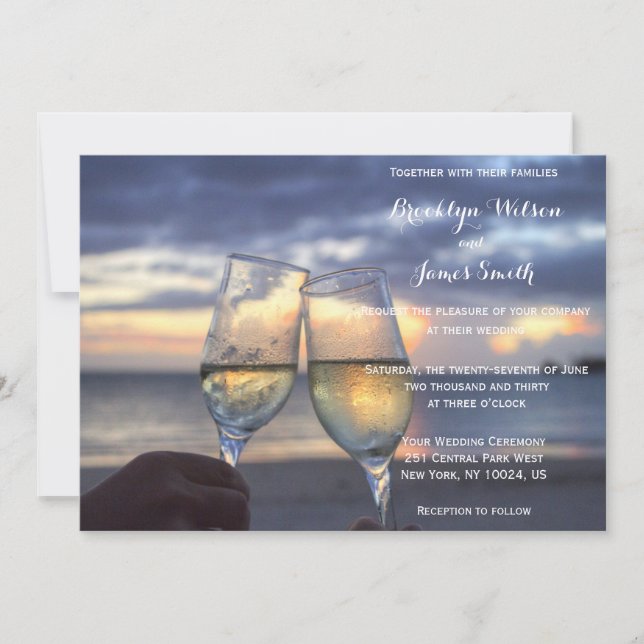 Atardecer personalizado En Las Invitaciones A La B (Anverso)