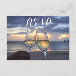 Atardecer personalizado En Las Tarjetas RSVP De Bo