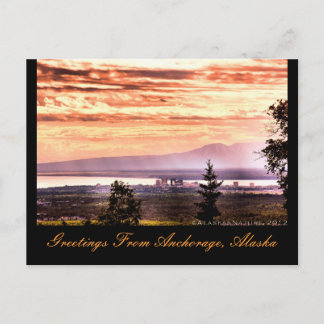 Atardecer sobre Anchorage, tarjeta postal de salud