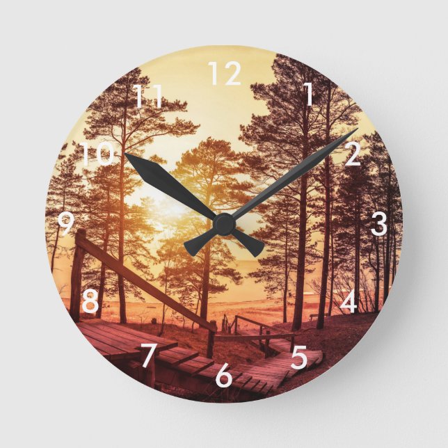 Atardecer sobre el camino de madera en el Reloj de (Anverso)