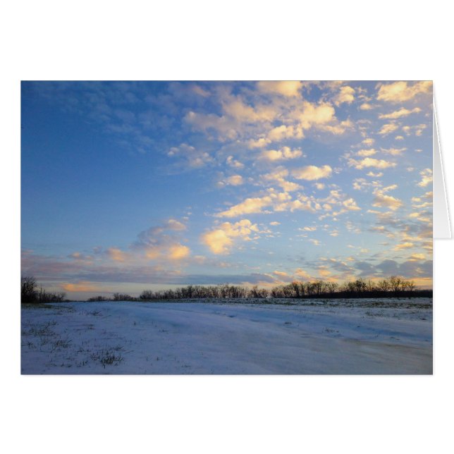 Atardecer sobre el campo de nieve (Anverso (Horizontal))