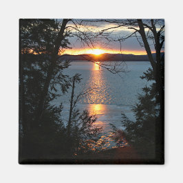 Atardecer sobre el imán de Forest Lake