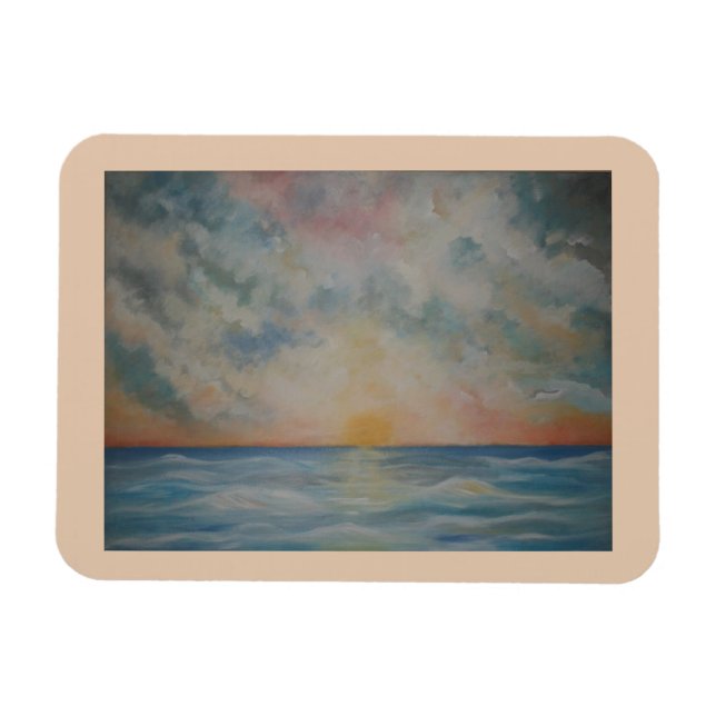 Atardecer sobre el imán Ocean Kitchen (Horizontal)