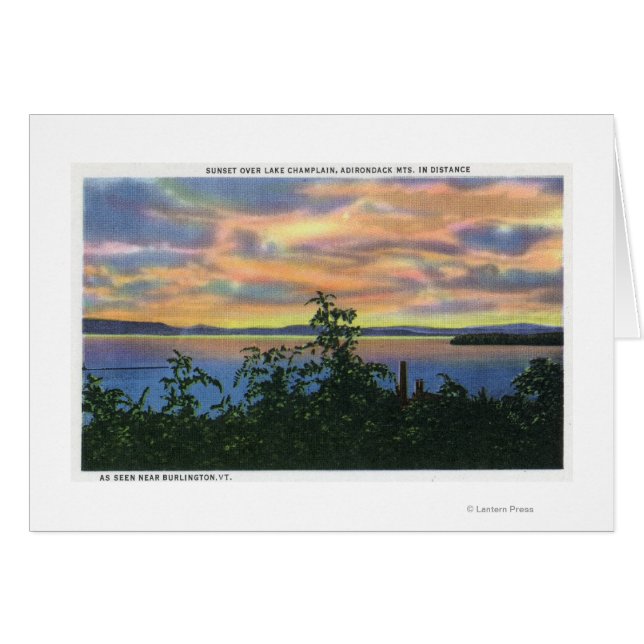 Atardecer sobre el lago, Adirondack Mts en (Anverso (Horizontal))