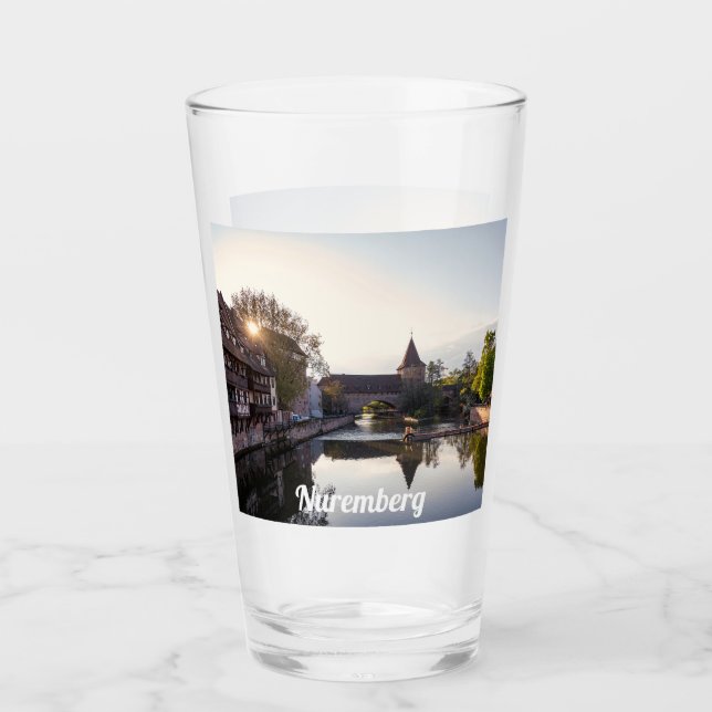 Atardecer sobre el viejo puente medieval en Nuremb (Anverso)