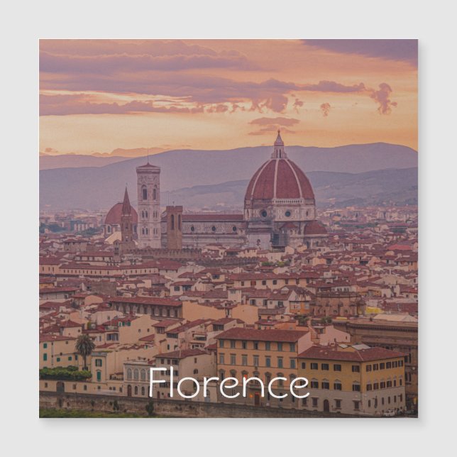 Atardecer sobre Florencia, imán italiano (Anverso)