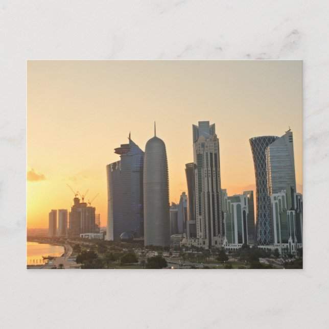 Atardecer sobre la postal de Doha (Anverso)