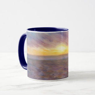 Atardecer sobre la taza de arte oceánico