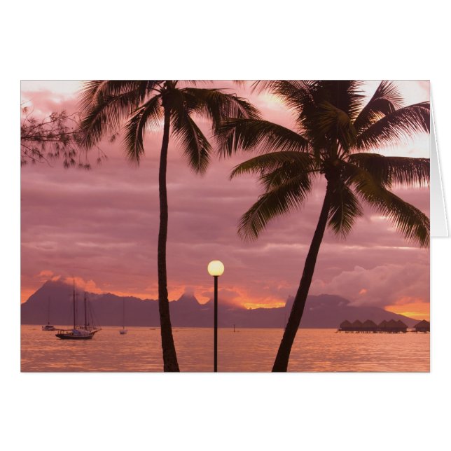 Atardecer sobre Moorea en la playa Sofitel Maeva (Anverso (Horizontal))