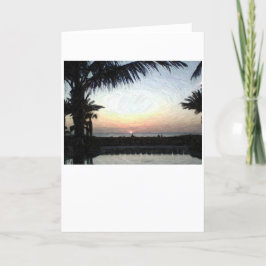 Atardecer, tarjeta