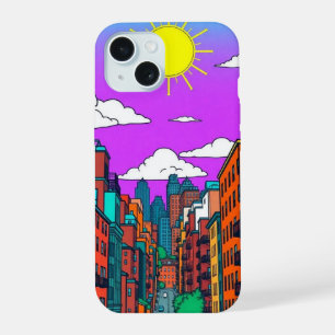 Atardecer Vibrante Paisaje Urbano Ciudad Pop Art i