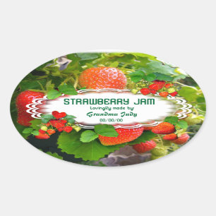 Atasco de fresas ~ Pegatina oval #3
