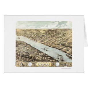 Atchison, mapa panorámico de KS - 1869