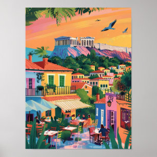Atenas Impresión Ilustración Atenas Grecia Viaje P
