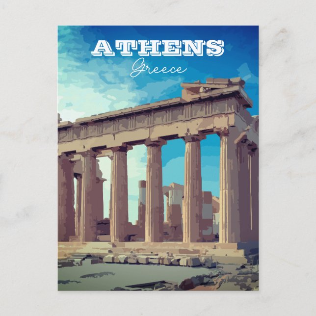 Atenas, tarjeta postal de Grecia (Anverso)