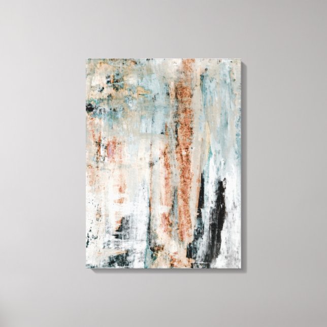 'Atención' Arte Resumen Verde azulado y Marrón (Anverso)