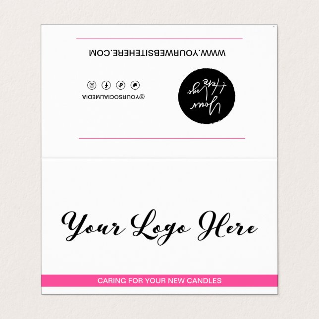 Atención de velas y tarjeta de visita plegada grac (Exterior desplegado)