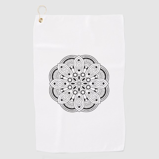 Atención Mandala Design Toalla de Golf (Anverso)