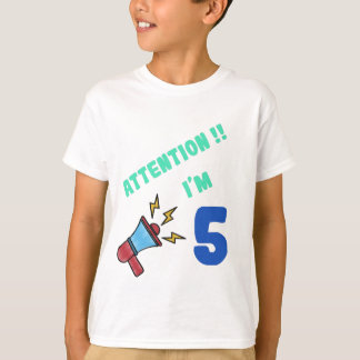 Atención, soy de 5 camisetas para niños de 5 años
