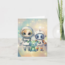 Atención Tarjeta de agradecimiento intergaláctica