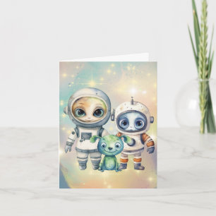 Atención Tarjeta de agradecimiento intergaláctica