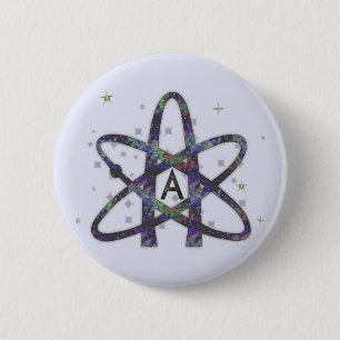 Ateo en botón del Pin-Detrás del espacio exterio