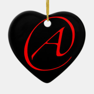 Ateo un rojo en el ornamento negro