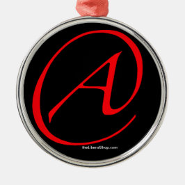 Ateo un rojo en el ornamento negro enmarcado