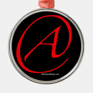 Ateo un rojo en el ornamento negro enmarcado