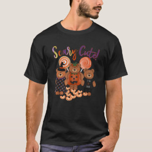 Aterrador Cute Adorable Teddy Bear Camiseta Hallow