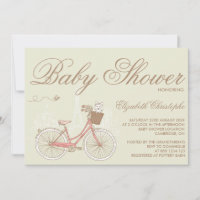 Aterrador en una invitación Baby Shower a una bici