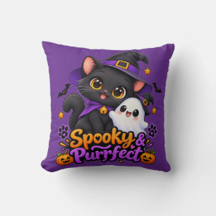 Aterrador y perfecto: almohada de gato de Hallowee