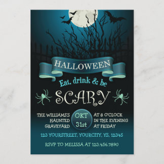 Aterradora invitación a la fiesta de Halloween en 