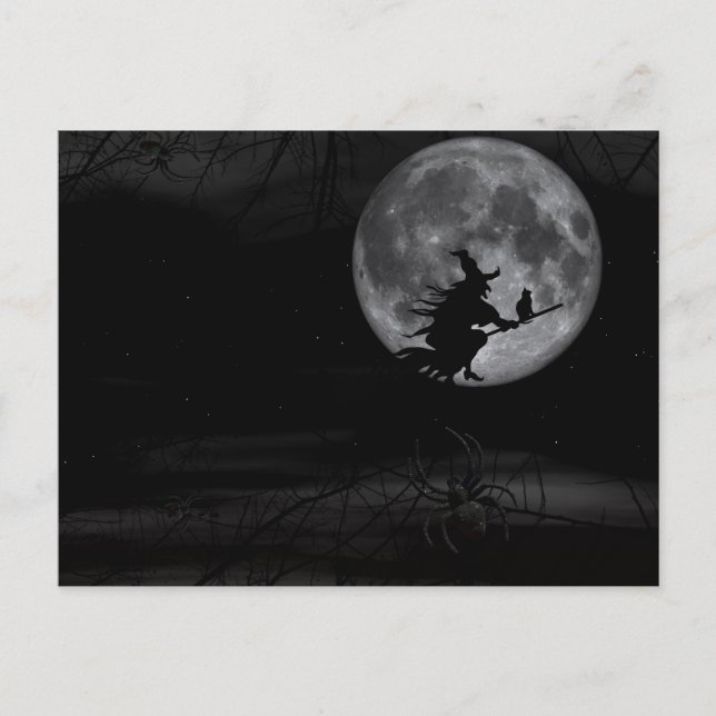 Aterradora postal nocturna de Halloween (Anverso)