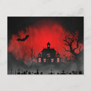 Aterradora postal nocturna de Halloween