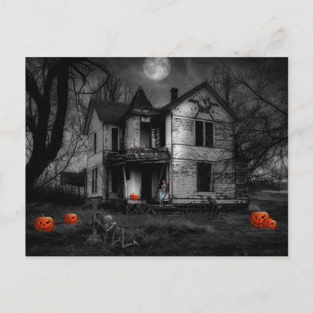 Aterradora postal nocturna de Halloween (Anverso)