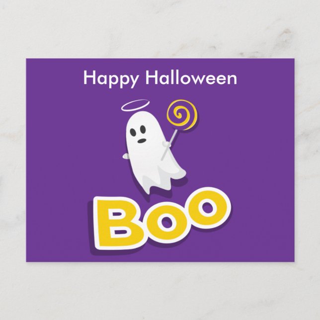 Aterradora postal nocturna de Halloween (Anverso)