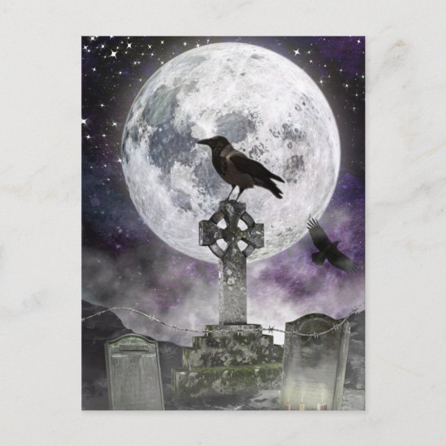 Aterradora postal nocturna de Halloween (Anverso)