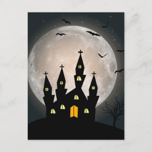 Aterradora postal nocturna de Halloween