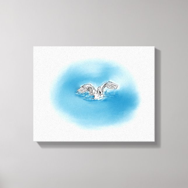 Aterrizaje de cisnes en arte de lienzos acuáticos (Anverso)