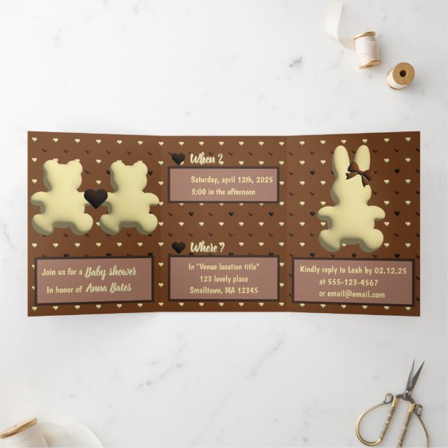 "Aterrizaje de corazón dulce" invitación a la duch (Interior)