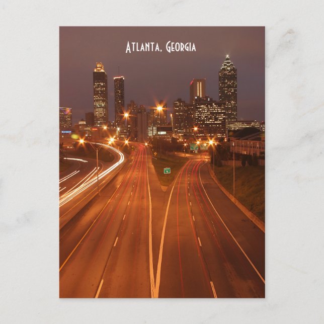 Atlanta Georgia en la tarjeta postal Dusk (Anverso)