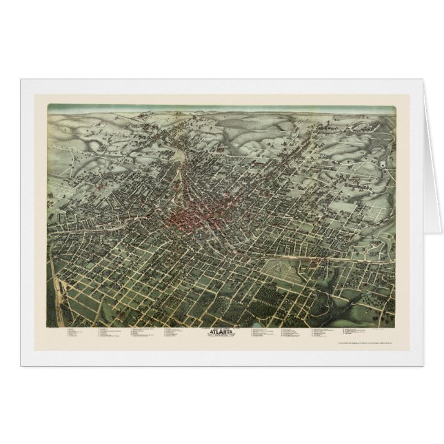 Atlanta, mapa panorámico del GA - 1892 (Anverso (Horizontal))