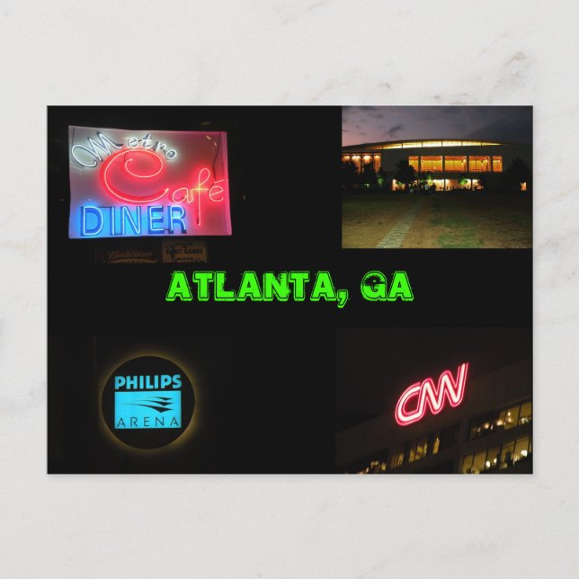 Atlanta, tarjeta postal GA (Anverso)