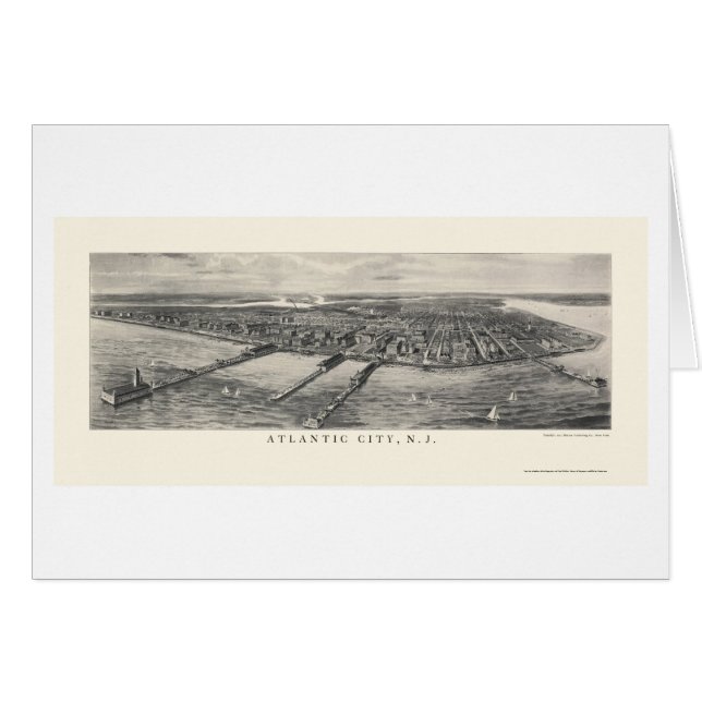 Atlantic City, mapa panorámico de NJ - 1905 (Anverso (Horizontal))