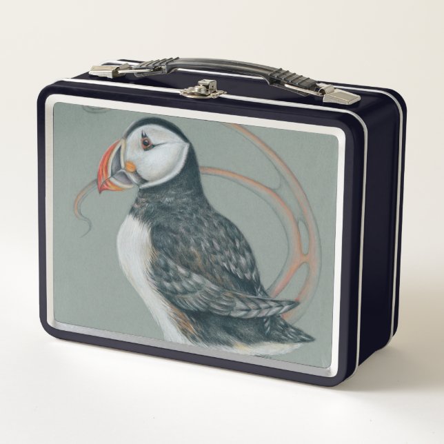 Atlantic Puffin Bird Art Drawing (Anverso)